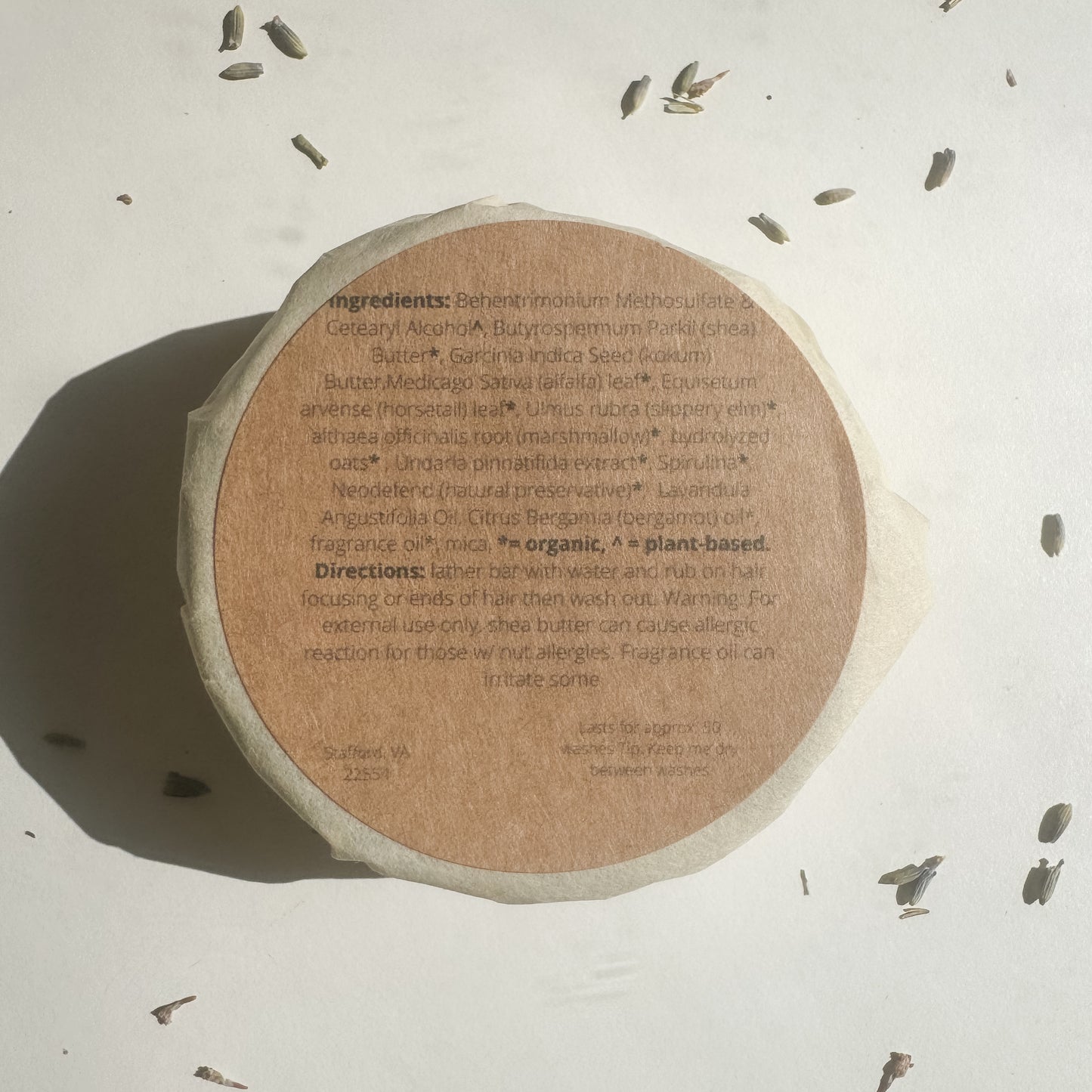 Water Conditioner Bar Wrapping Ingredients