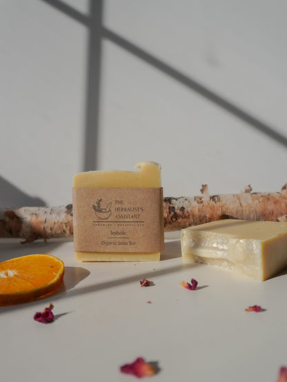 Imbolc Organic Bar Soap - Bergamot, Rose & Birch Essential Oil Bar Soap