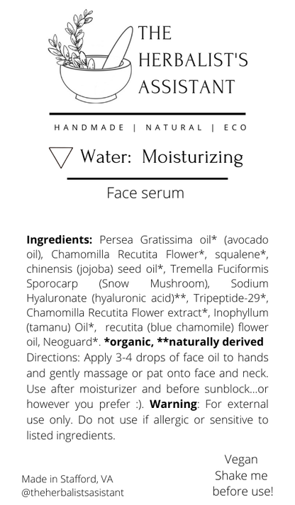 Water Face Oil - Chamomile & Hyaluronic Acid serum
