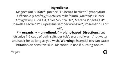 Forest Bath Salts - Muscle Soothing Bath Salts