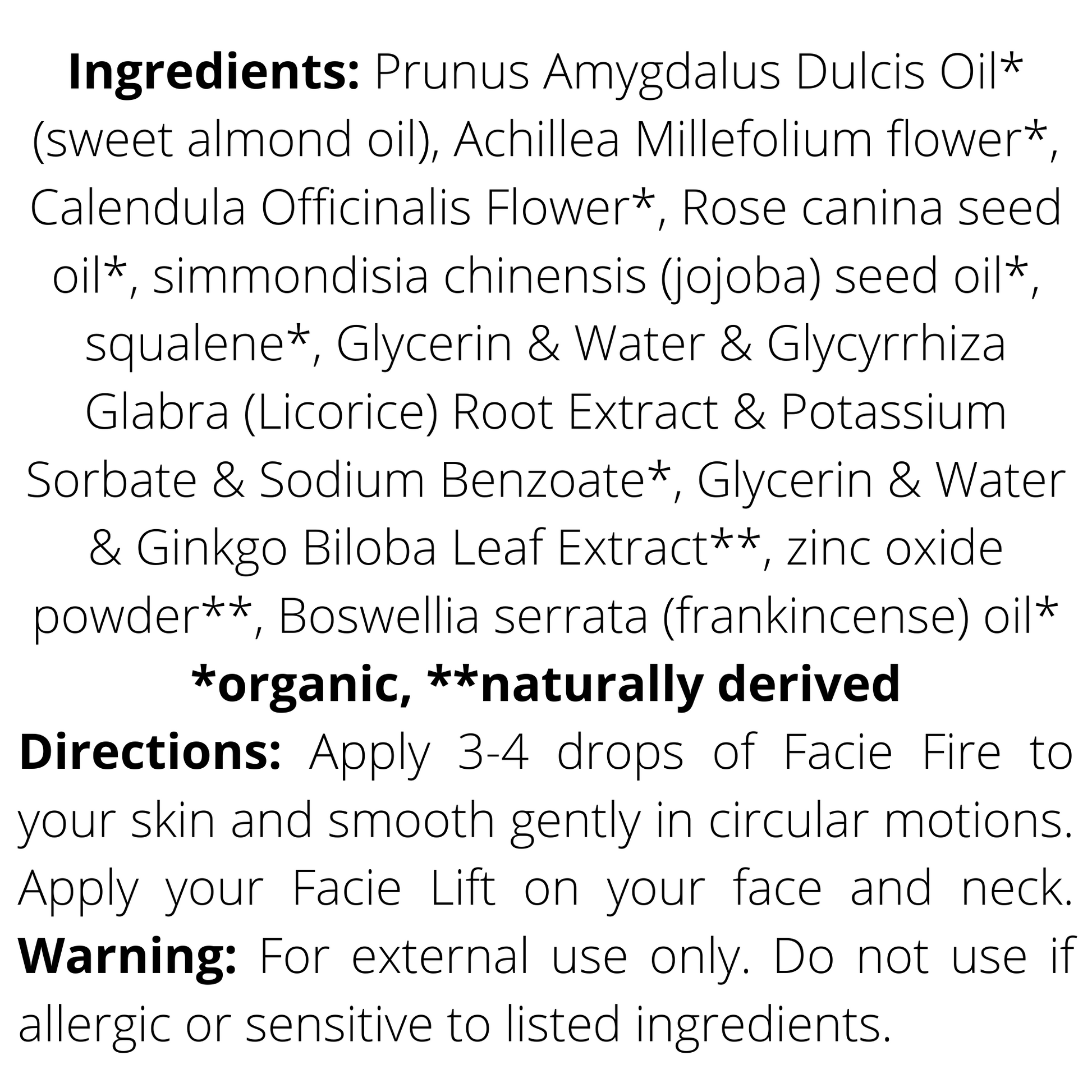 Fire Face Oil - Rosehip seed, Frankincense & Zinc - The Herbalist's Assistant