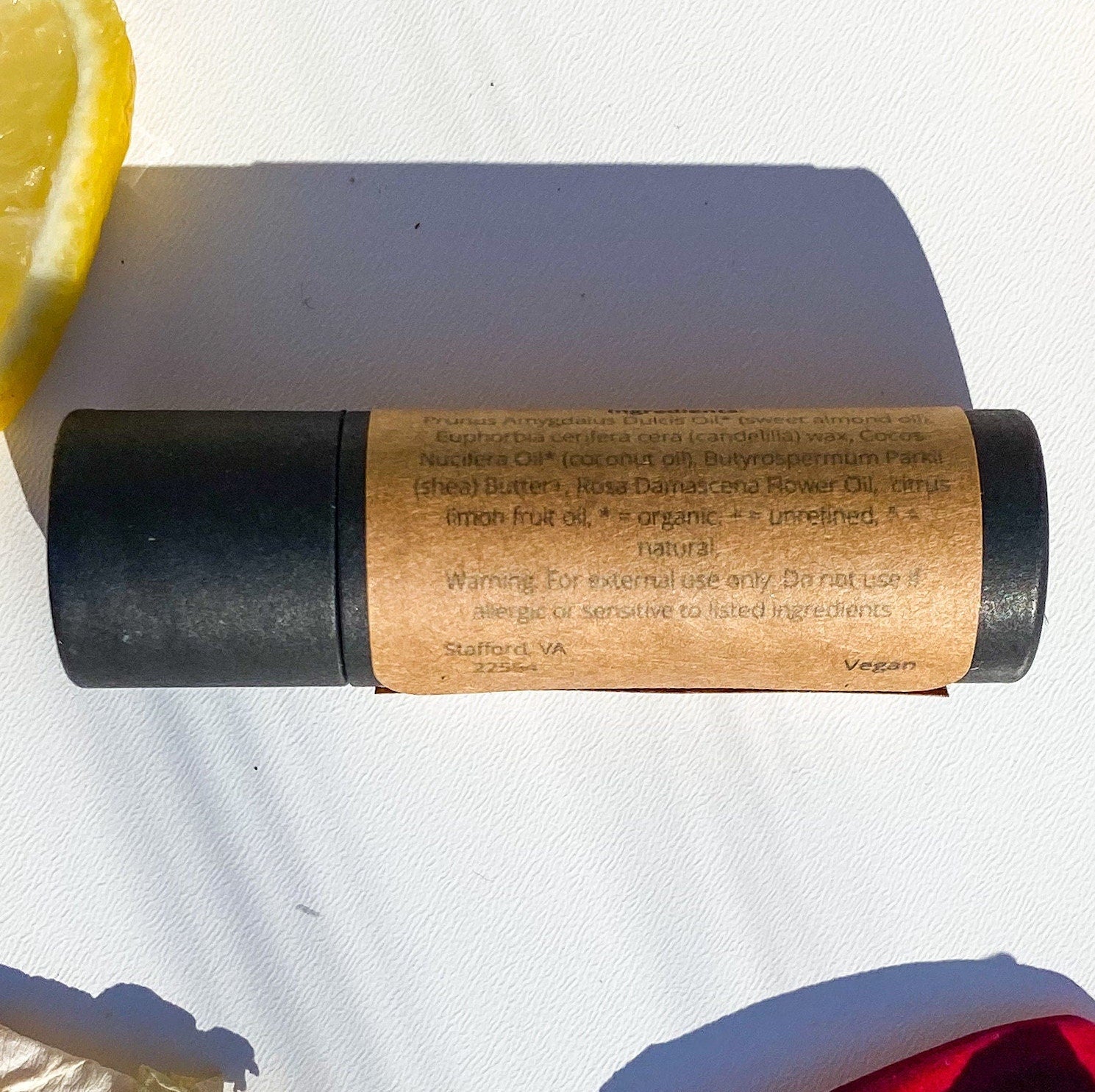 Lemon and Rose Lip Balm ingredients