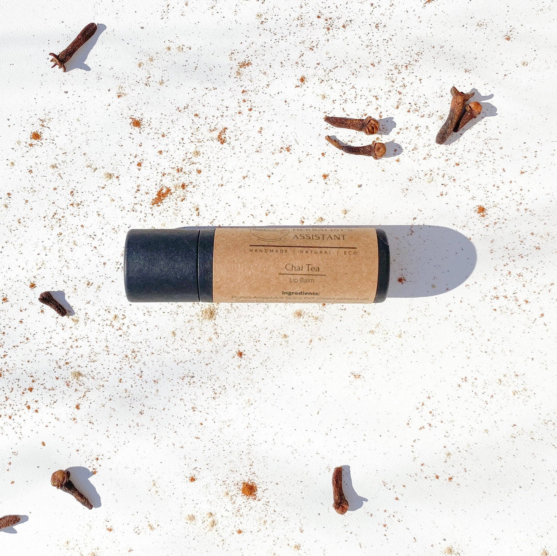 vegan and zero waste chai tea lip balm