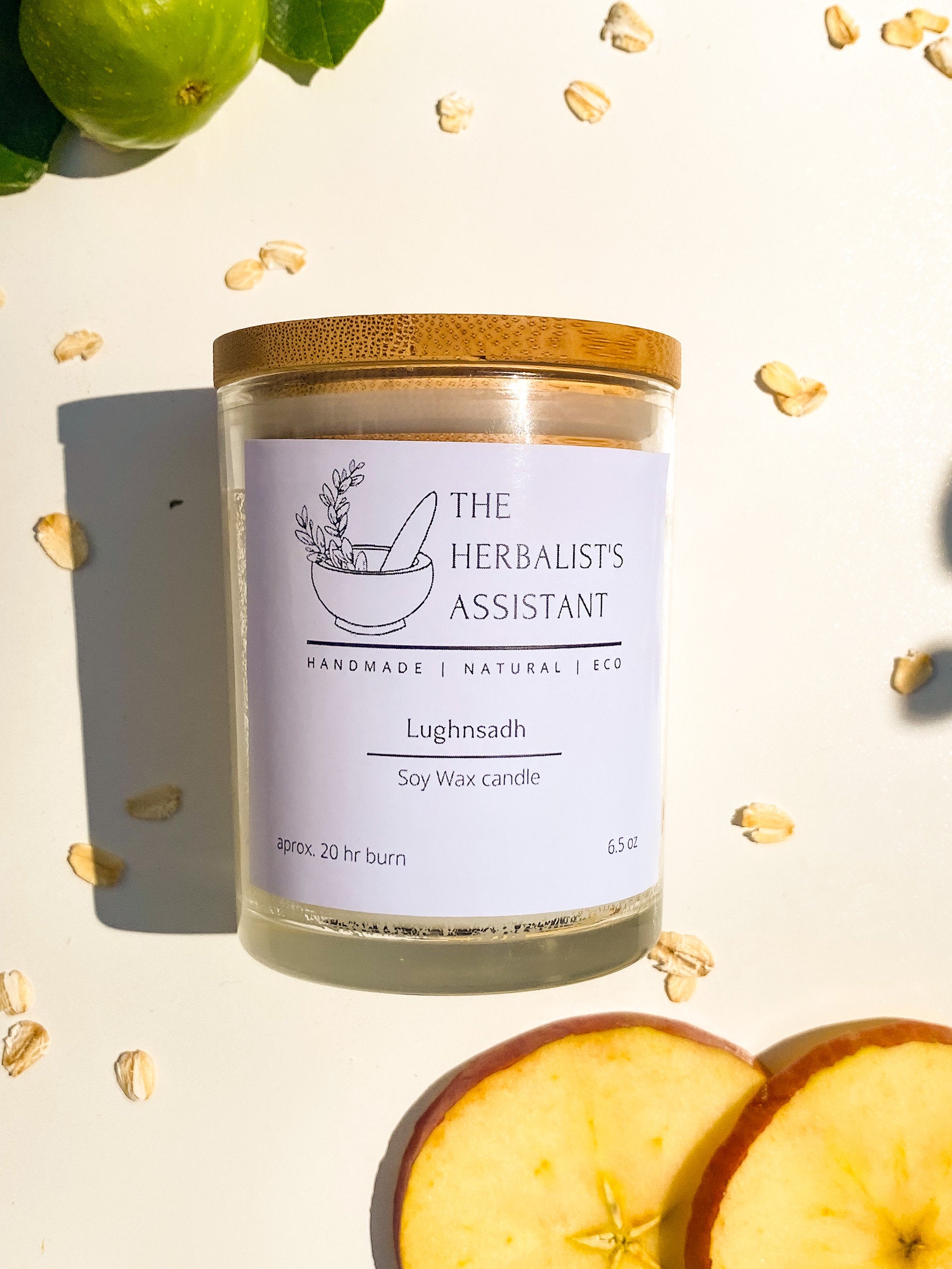 Lughnasadh Candle - Fig, Pear & Patchouli Soy Wax - The Herbalist's Assistant