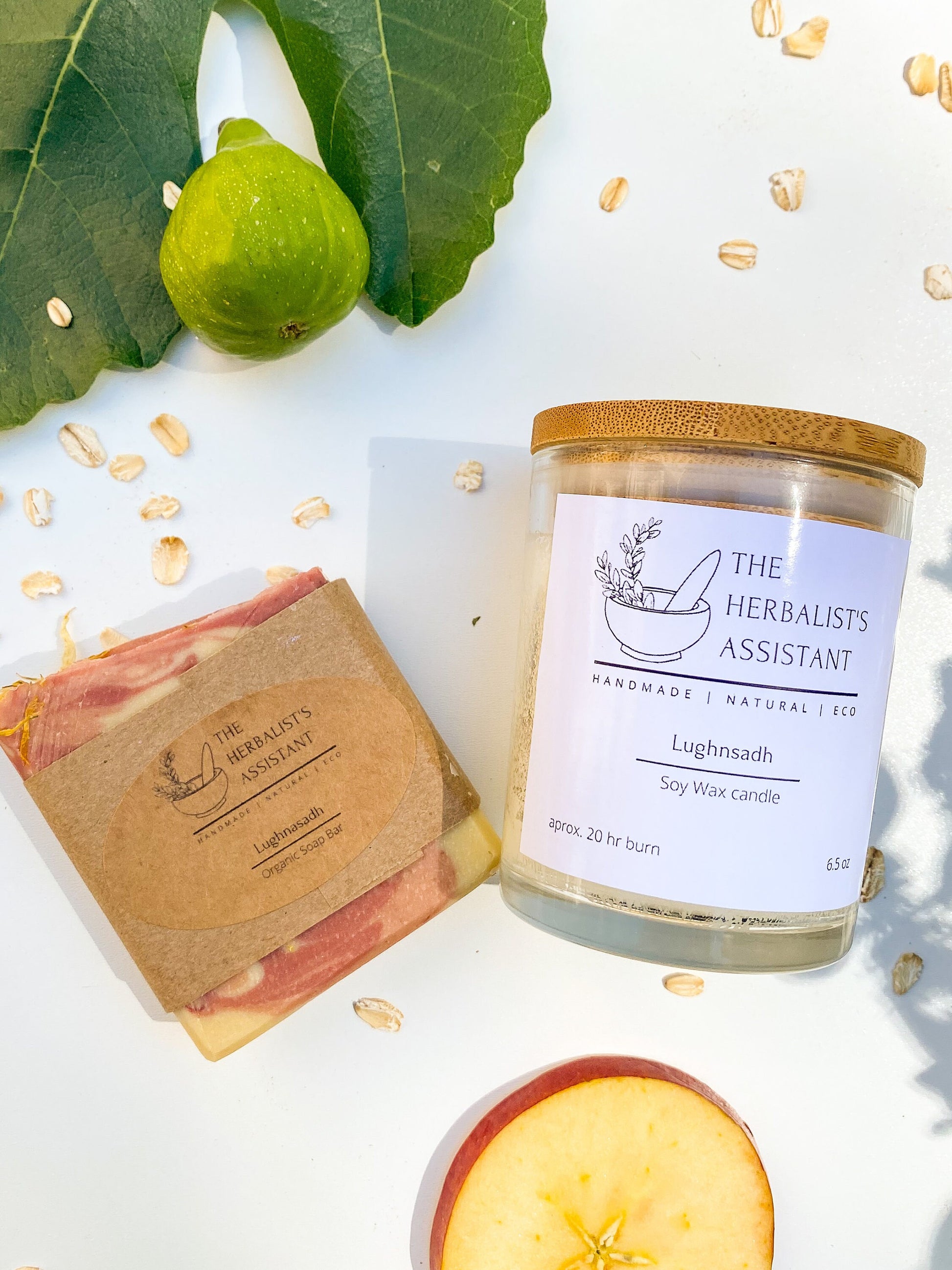 Lughnasadh Candle - Fig, Pear & Patchouli Soy Wax - The Herbalist's Assistant