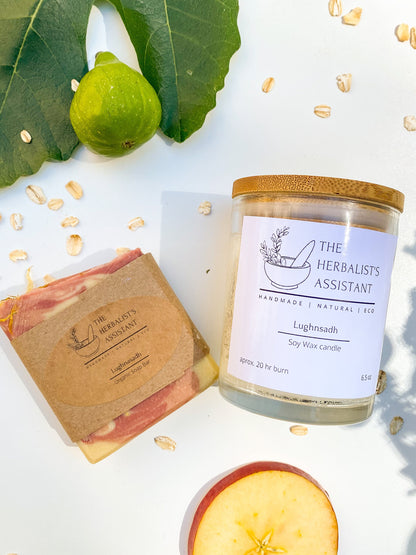 Lughnasadh Candle - Fig, Pear & Patchouli Soy Wax - The Herbalist's Assistant